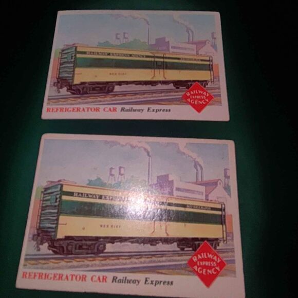 1955 Topps Rails and Sails #103 - Refrigerator Car - Railway Express - Lot of 2 - Picture 10 of 10